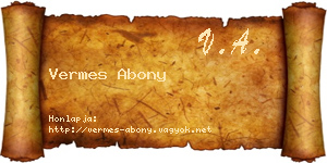 Vermes Abony névjegykártya